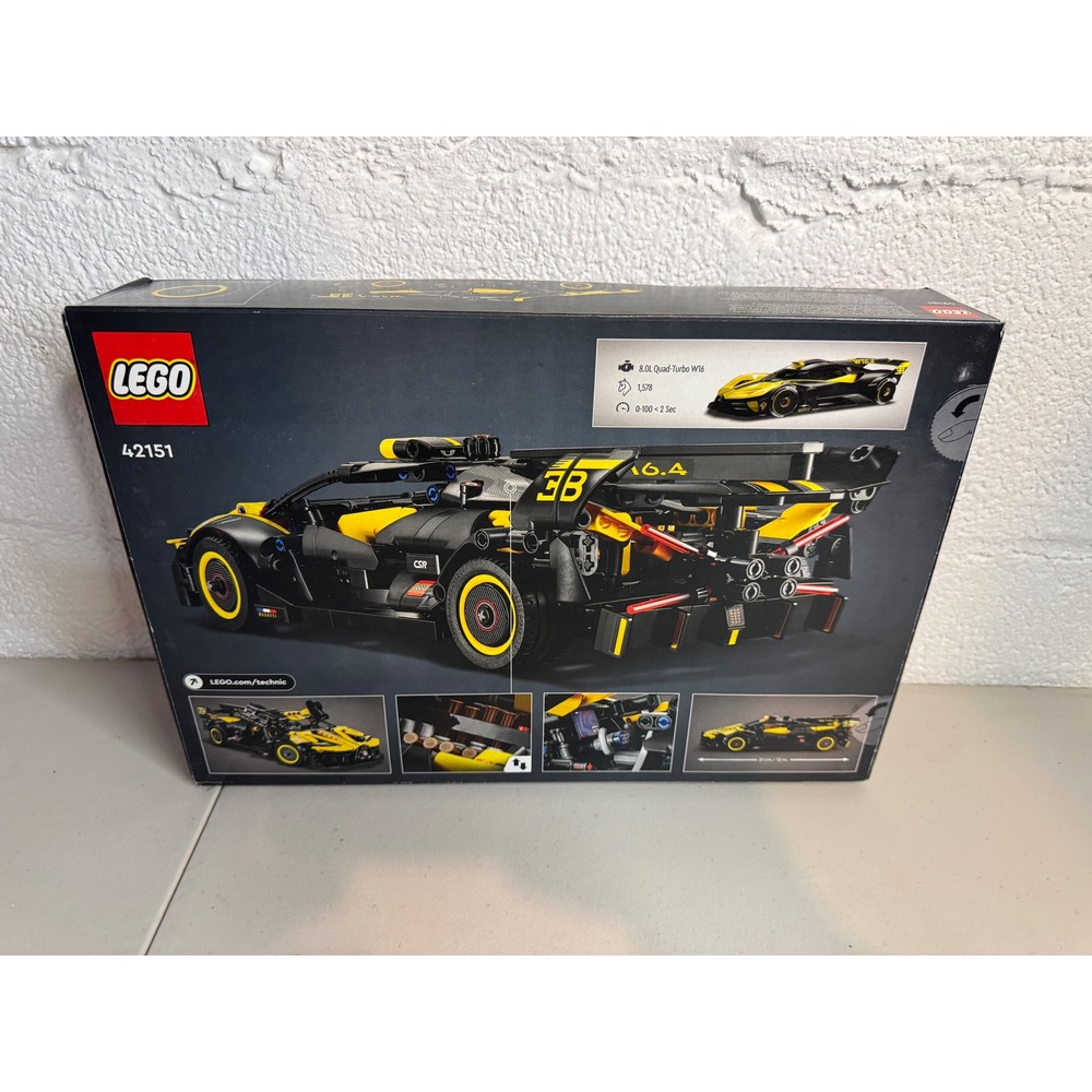 LEGO Technic 42151 Bugatti Bolide Yellow Black 905 Pieces New Sealed - Picture 2 of 5